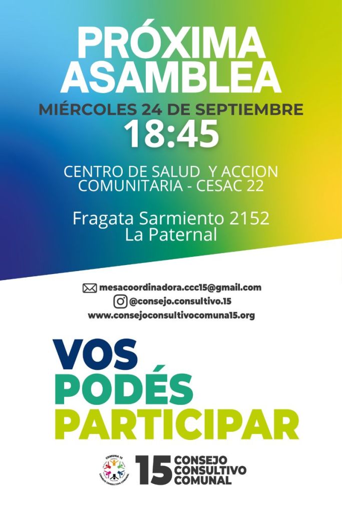 El presidente de la Junta Comunal, Rodríguez Ponti, participará en la asamblea de rendición de cuentas

El presidente de la Junta Comunal, Rodríguez Ponti, confirmó su participación en la próxima asamblea ante el Consejo Consultivo Comunal, donde se llevará a cabo la primera rendición de cuentas correspondiente a la gestión realizada durante el primer semestre del año 2025.

Esta instancia de diálogo y transparencia se enmarca en lo establecido por la Ley Orgánica de Comunas N.º 1777, que garantiza la participación ciudadana y el control democrático de la gestión comunal.

La rendición de cuentas es un momento clave para evaluar lo realizado por la Junta Comunal, intercambiar perspectivas con los vecinos y vecinas, y seguir construyendo una comuna más participativa y comprometida con las necesidades del territorio.