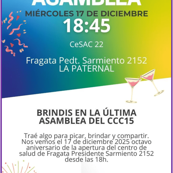 Brindis en la última asamblea del&nbsp;CCC15